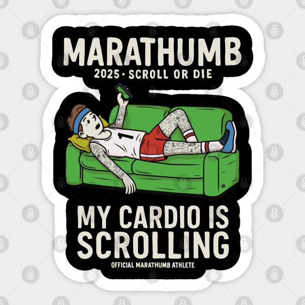 MARATHUMB Sticker by Wrongteeshirt